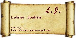 Lehner Joakim névjegykártya